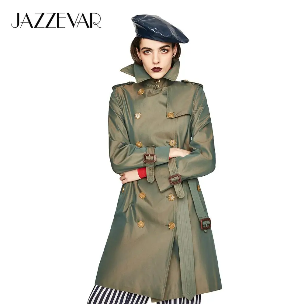 JAZZEVAR 2019 новый модный тренч женский водонепроницаемые хлопковые длинные