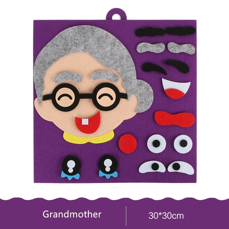 1 Set Random Color 30 см* 30 см игрушки для самостоятельной сборки, головоломка для изменения эмоций, игрушки для творчества с выражением лица, Обучающие Развивающие игрушки для детей, Забавный набор - Цвет: 1 Set Random Color
