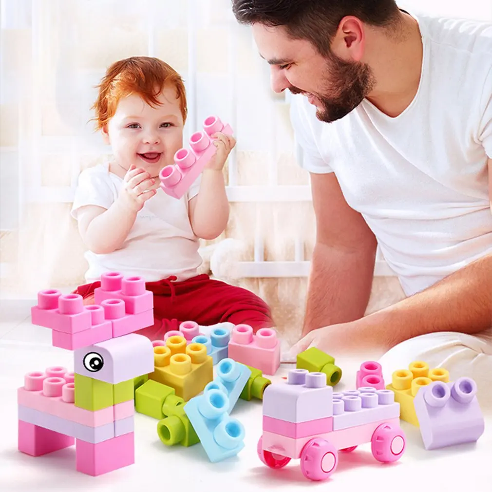 Детские мягкие резиновые строительные блоки 6 месяцев 1-2-5 лет ребенок Раннее Образование может кусаться можно варить игрушки из мягкого дерева