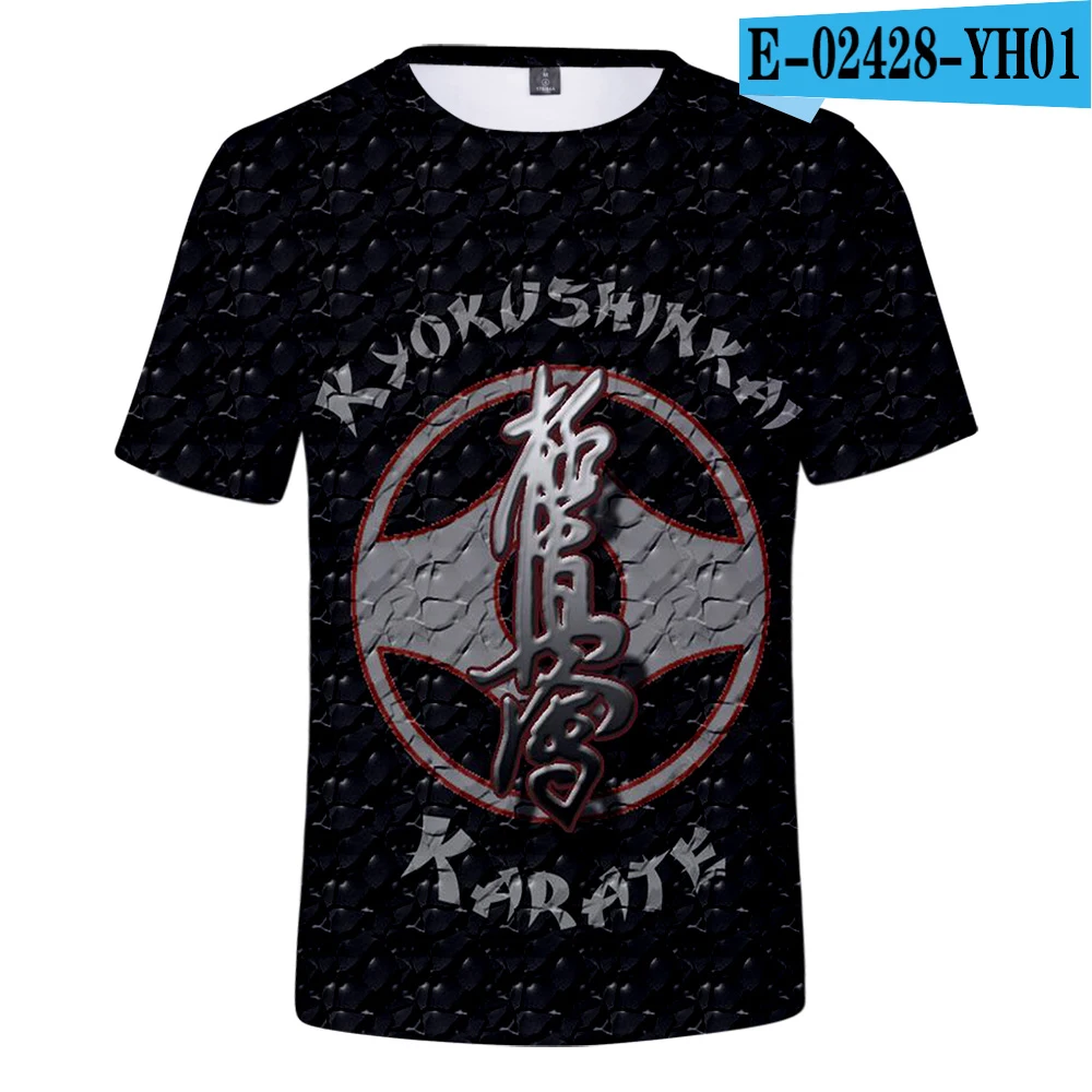 Kyokushin/Стильная Спортивная летняя крутая Повседневная футболка с 3D круглым воротником модная новая футболка с круглым вырезом и короткими рукавами для взрослых и детей - Цвет: YH01