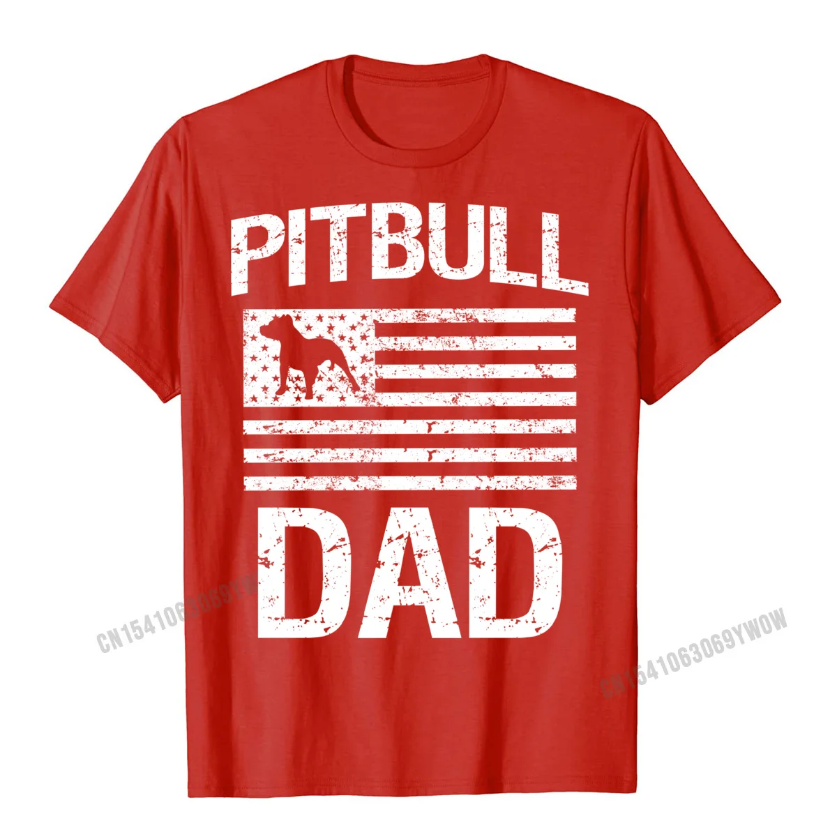 Simple Style Slim Fit Tshirts Dominant Summer Short Sleeve O-Neck Tops & Tees 100% Cotton Fabric Men's Unique Tops & Tees Pitbull Dad Mens Hoodie Pit Bull Dog Flag Sweater gift__334 red