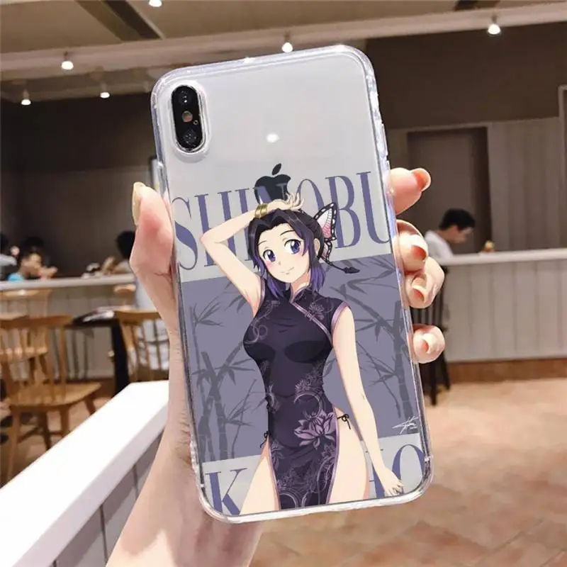Kamado Nezuko Kimetsu No Yaiba Demon Slayer Phone Case Transparent For iphone se 6 6s 7 8 11 12 13 plus mini x xs xr pro max
