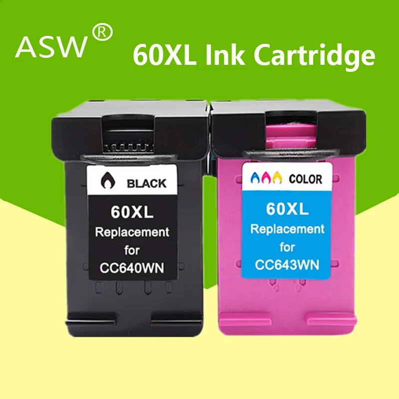 ASW 60XL чернильные картриджи для HP 60 XL Deskjet C4685 C4688 C4798 C4799 D110a ENVY 100 110 111 114 120 121 F2480 F2420 F4480