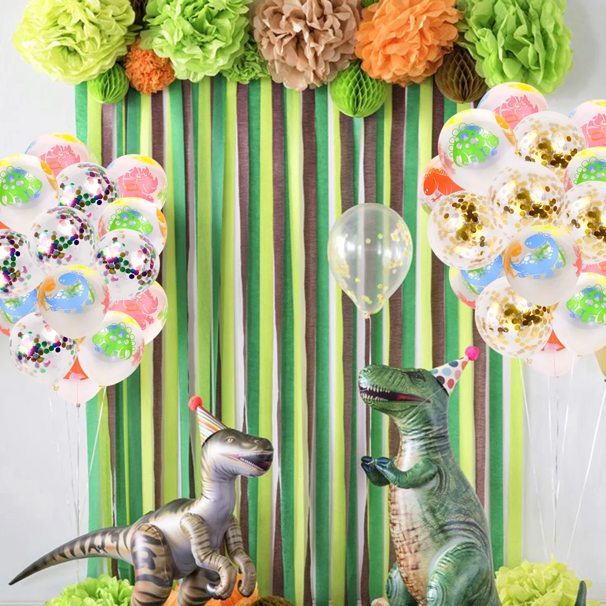 QIFU динозавр день рождения украшения Дети с днем рождения динозавр вечерние динозавры шары джунгли для вечеринки в стиле сафари Декор
