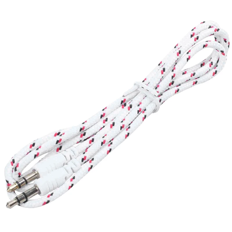 

1M 3.5mm Stereo Male to Male Jack Aux Cable Audio Auxiliary Lead For Phone Car, White