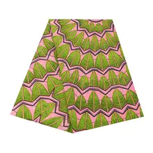 Зеленый розовый Африканский принт настоящий воск ткань для женщин платье высокое качество Анкара настоящая нигерийская восковая Ткань 6 ярдов