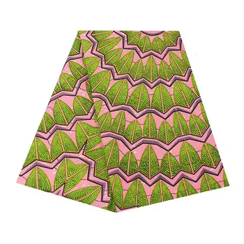 

Green Pink African Print Real Wax Fabric For Women Dress 2020 High quality Ankara Nigerian Veritable Wax Fabric 6Yards