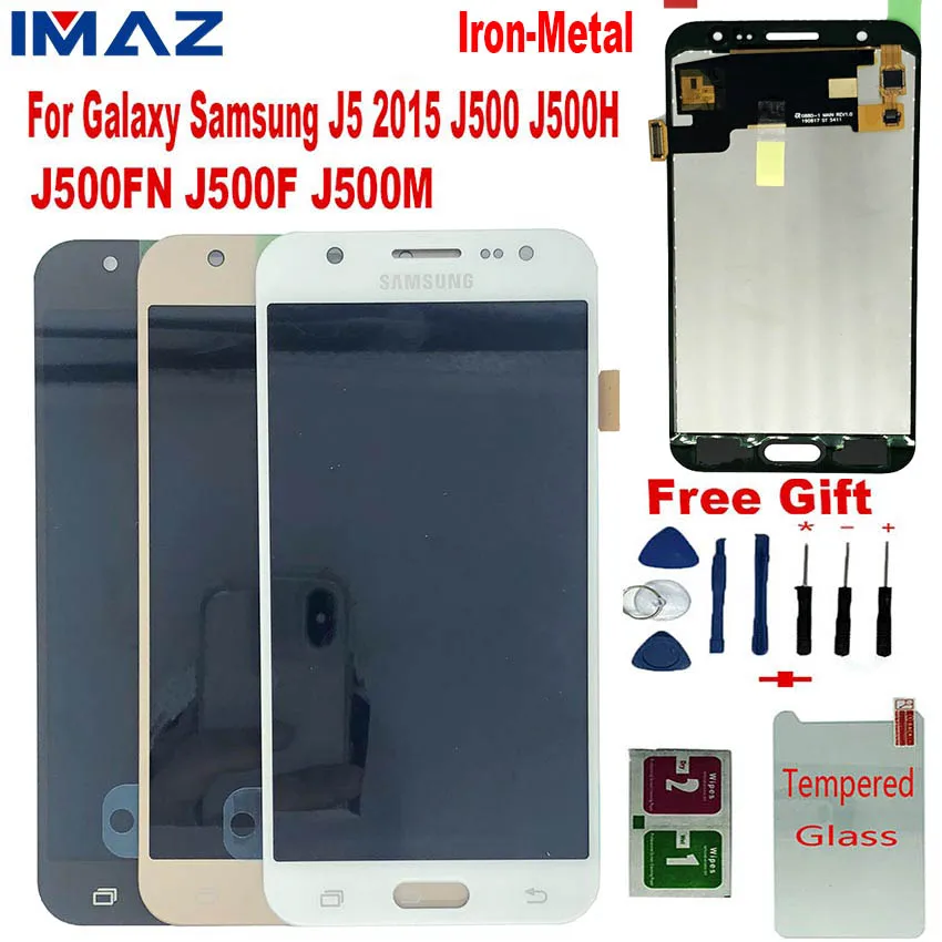 ЖК дисплей с металлическим корпусом IMAZ для Samsung Galaxy J5 2015 J500 J500H J500FN J500F сенсорный