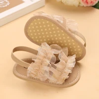Fashion Young Children New Born Baby  Girl Princess Shoes  Lace Toddler Summer Sandal Non-Slip Shoes First Step Car 0-18M 5