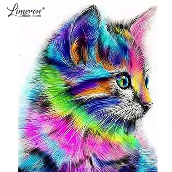 

DIY frame Oil Painting By Numbers Abstract Animal Cat Modern Pictures Wall Art Handpainted Drawing On Canvas For Home Decoration