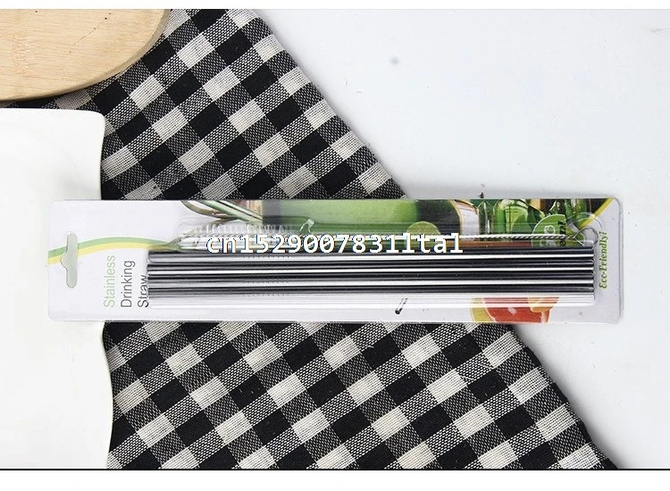 10sets Color Stainless Steel Straw Set Mirror Polished Sucker Beverages Curved Straw Drinks 4 Straw and 1 brush