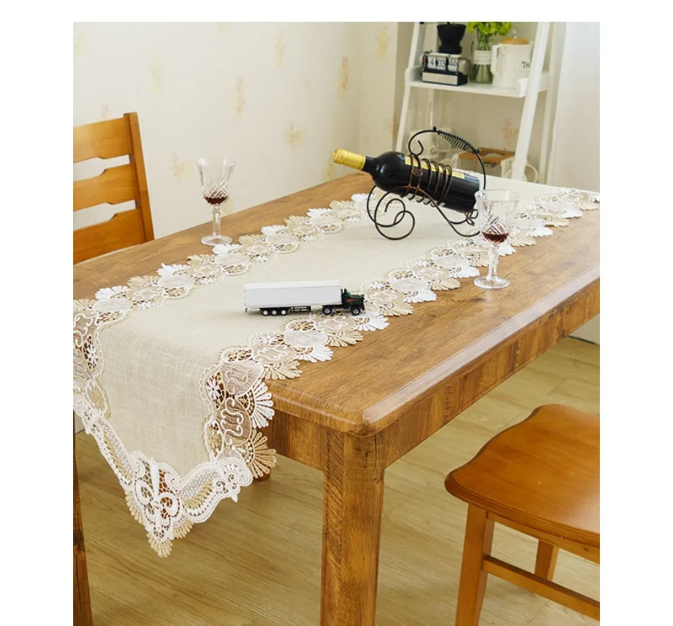 Скатерть кружевная льняная с вышивкой скатерть продолговатая из органзы