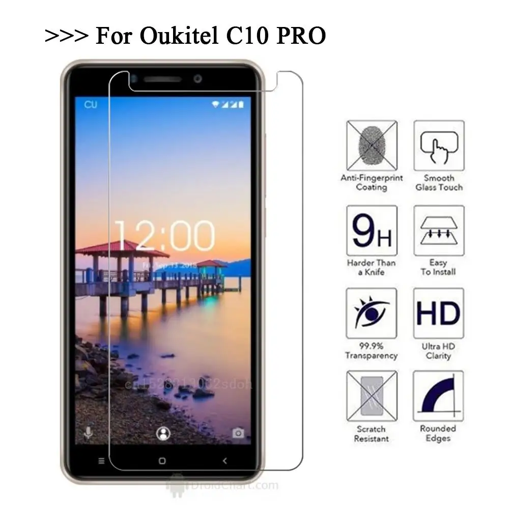 

Tempered Glass For Oukitel C10 PRO Premium 9H 2.5D Explosion-Proof Phone Screen Protector Film Oukitel C10PRO Mobile Phone Clear