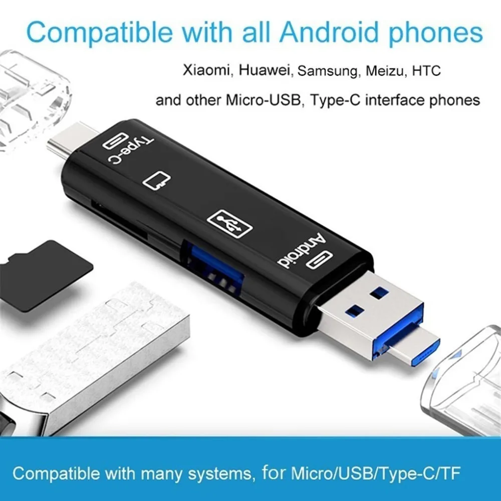 USB кард-ридер высокоскоростной SD TF Micro SD кард-ридер Тип C USB C Micro USB память