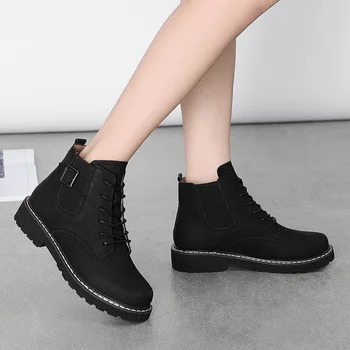 

Winter Snow Boots Women Shoes Fashion Flat PU Waterproof Ankle Boots Booties 2019