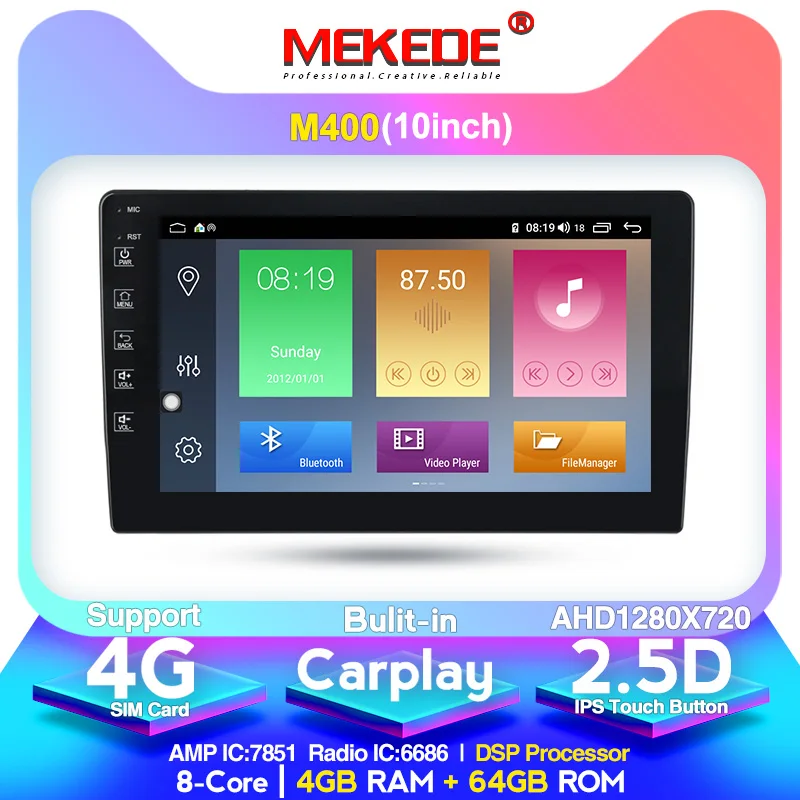 4+ 64G 4G LTE 9853 9/10 дюймов Android 10,0 автомобильный радио мультимедиа Playe Универсальный Авто Стерео Gps навигация Bluetooth видео плеер - Цвет: 10inch 64G