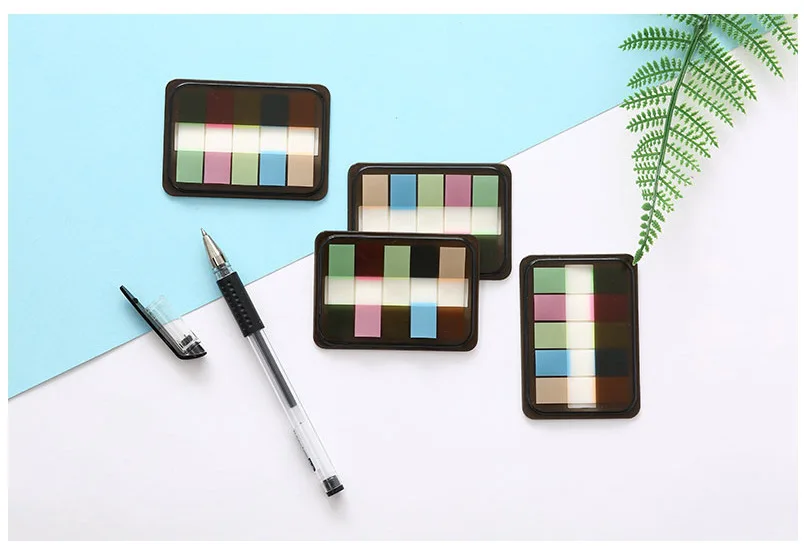 M&G YS-102 Memo Pad Transparent Small Notes Adhesive Paper Color Sticky Notes Indicating Label Compartmental Stickers Adhesive P