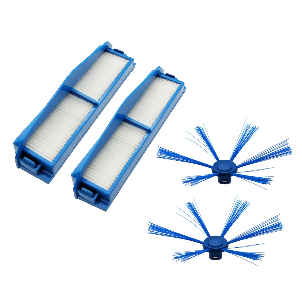 

2pcs HEPA Filter + 2pcs Side Brush Kit For Philips FC8794 FC8796 FC8007 FC8792 Vacuum Cleaner Replacement Spare Parts