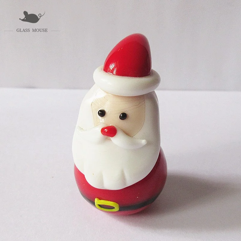 

Gnome's Christmas Glass Dwarf Figurine Handmade Cute Mini Santa Claus Ornament Gifts For Kids Xmas Home Decor Charms Accessories