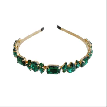 Fashion Hair Accessories Women's Full Rhinestone Headbands Retro Alloy Thin Side Hairband Versatile Cute Hair Hoop Headwear New 6