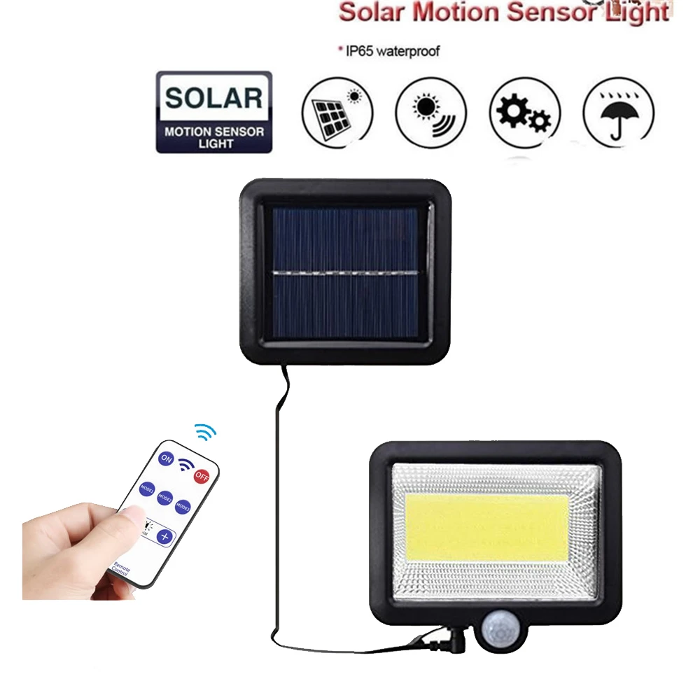 

100 LED solar Power Lamp PIR Motion Sensor Wall Light Outdoor Waterproof Energy Saving Street Garden Yard Security light seperab
