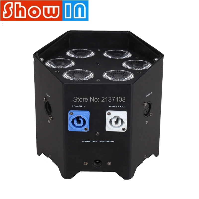 Беспроводной сценический светильник RGBWA + UV Luces DMX перезаряжаемая батарея 6*15 Вт