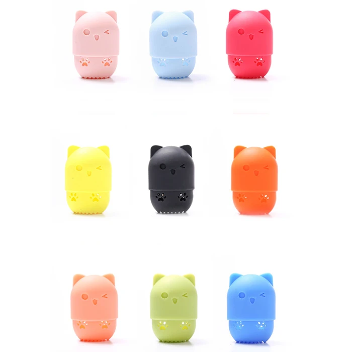Makeup Sponge Holder Soft Silicone Cosmetics Blender Powder Puff Drying Holder Case 998