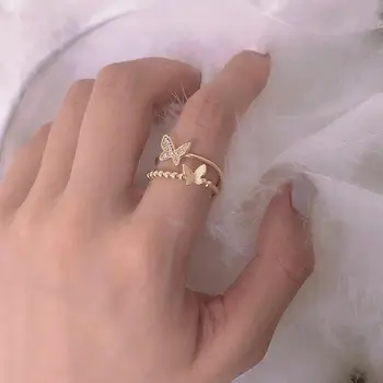 

New Style Zircon Micro-inlaid Animal Butterfly Ring Fashion Trendy Tail Ring Womens Wedding Rings Ladies Princess Luxury Ring