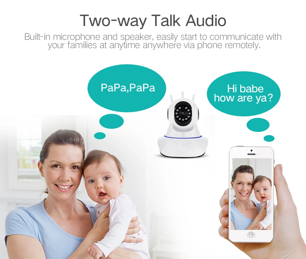 Full 1080P IP Camera Wireless Home Security WiFi IP Camera Surveillance Camera Night Vision CCTV Camera Baby Monitor 2 Way Audio