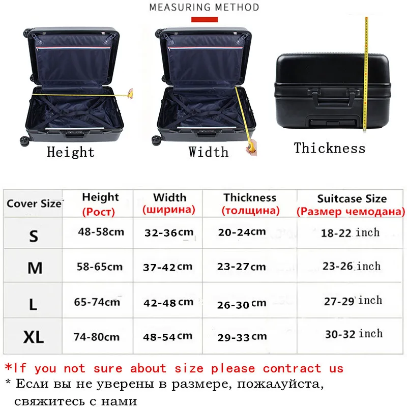 JULY'S SONG Elastic Fabric Luggage Protective Cover Suitable 18-32 Inch Trolley Case Suitcase Dust Cover Travel Accessories