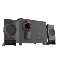  2.1 Multimedia Bluetooth Audio System Home Theater Surround Computer Active Combination Wooden Speaker AUX USB Cable Post TV PC 