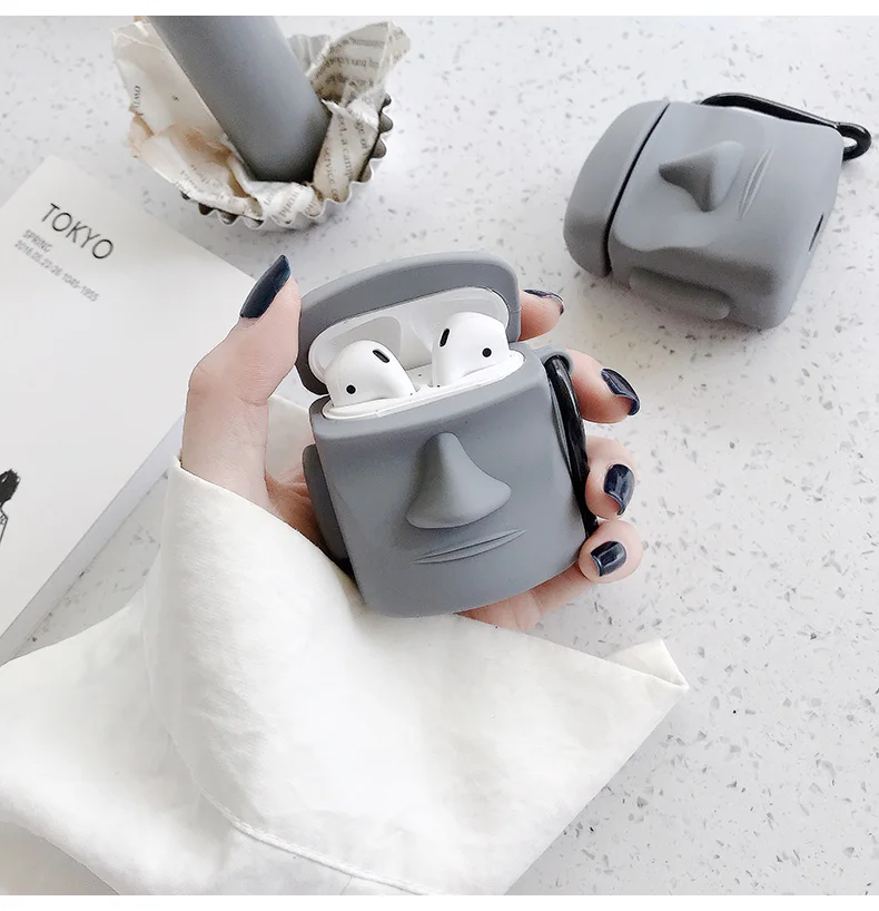 Чехол в винтажном стиле с изображением каменной статуи для Apple AirPods 2/1, мягкий силиконовый чехол для наушников, гарнитура для AirPods, чехол