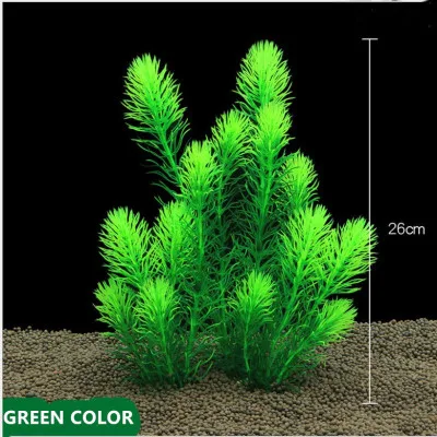 green color Разные цвета аквариума пластиковые декоративные растения w керамическая основа - Цвет: green color
