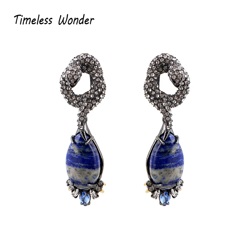 

Timeless Wonder Glam Encrusted Stone Snake Clip on Earrings Jewelry Punk Rock Ear Clip on Cuff Non Piercing Gothic Rare Ins 2123