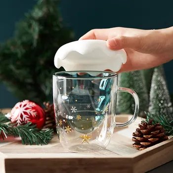 

Creating Double-Layer Glass Christmas Tree Star Water Cup High Temperature Mug Glass Christmas Tree Star Wishing Cup