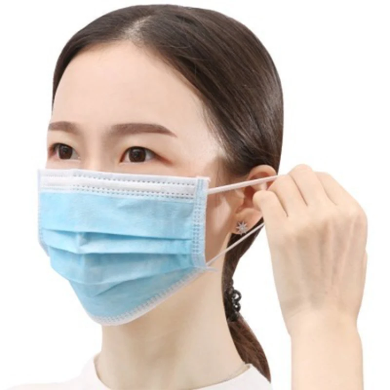 

3 Layers Disposable Protective Face Mouth Masks Anti Facial Dust-Proof Masks Fog Respirator Anti-fog Air Purifying Mouth Muffle