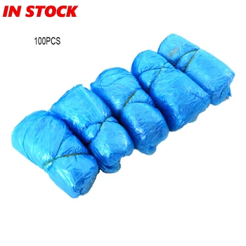 

100pcs Disposable shoe cover Cleaing Disposable Boot Shoe Covers Non Slip 100 Pack Fits Shoe Size Neutral PU for Women Men