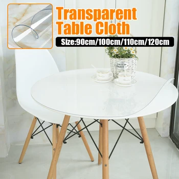

PVC Waterproof Tablecloth Round Tablecloth Table Cover Transparent Kitchen Pattern Oil Tablecloth Glass Soft Cloth 1.5mm Mat