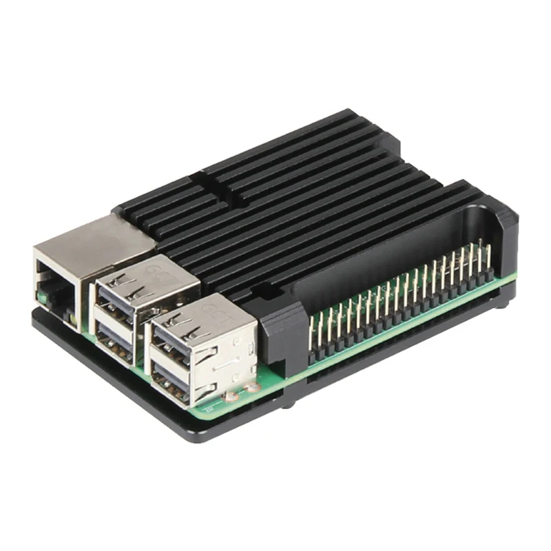 Raspberry Pi 4 Алюминиевый чехол корпус с адаптером питания Mini HDMI к HDMI кабель для Raspberry Pi 4 Модель B 4B