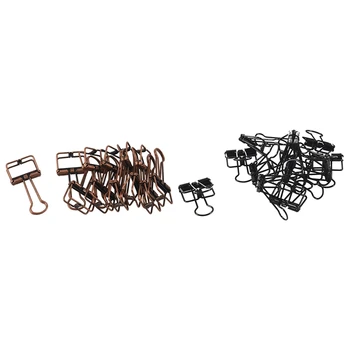 

24 Pcs Wire Binder Clips Small Skeleton Clips with Good Elasticity Strong Grip, 12 Pcs Black & 12 Pcs Bronze