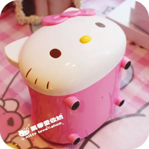 Пластик hello kitty cat настольное ведро для хранения офиса Мульти Чехол пенал для косметики многоцелевой отделочной коробки Органайзер
