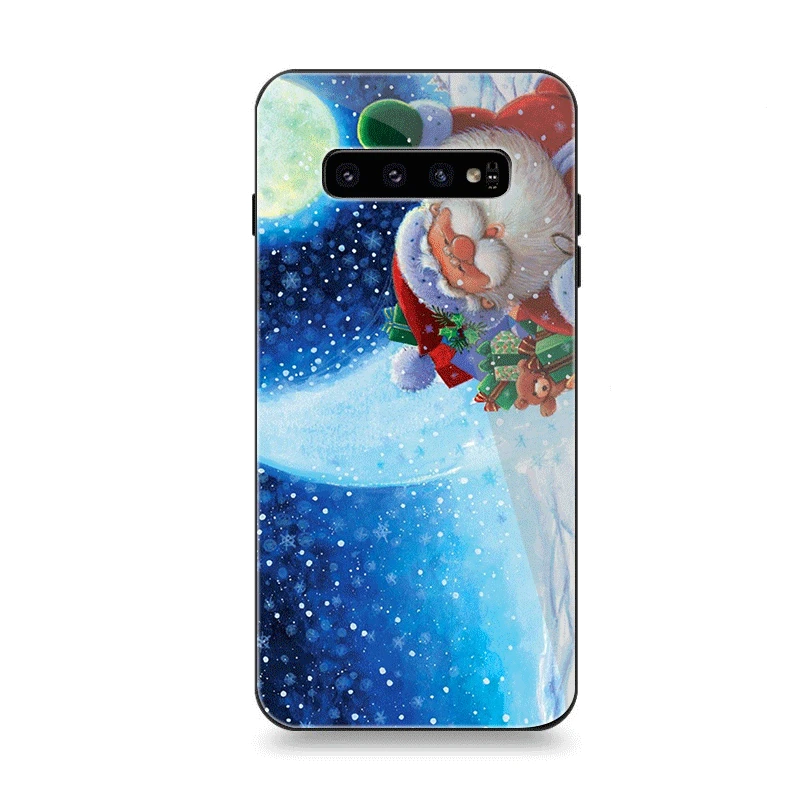 G12 Чехол для телефона Стекло для samsung A70 A10 A30 A40 A50 A60 A20 S7 край S8 S9 S10 плюс Чехол в рождественском стиле с зимним принтом шар подарок на год - Цвет: G12