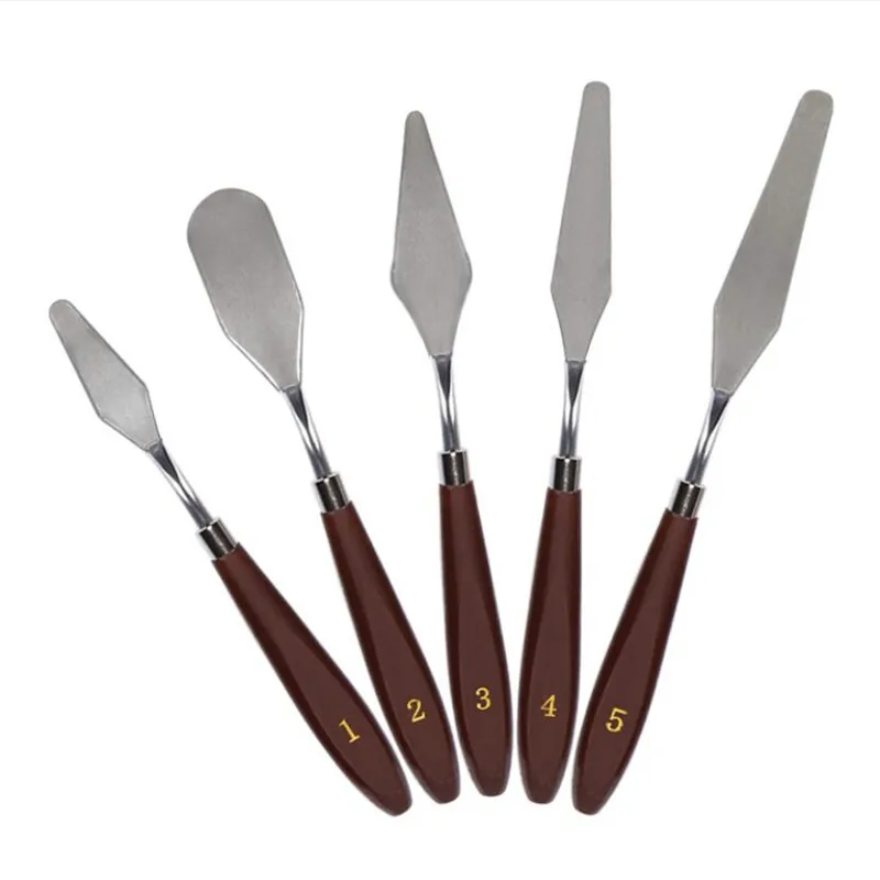 5pcs Pastry Spatula Baking supplies Stainless Steel Spatula Palette Knife Cream Smoothing Knife Scraper Cake Decorating Tools
