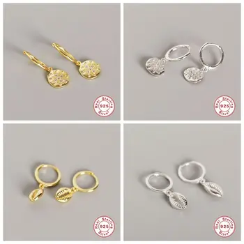 

Real 100% 925 Solid Sterling Silver Shell Small Stud Earrings For Girls Teens Gift Womens Fashion Jewelry A30