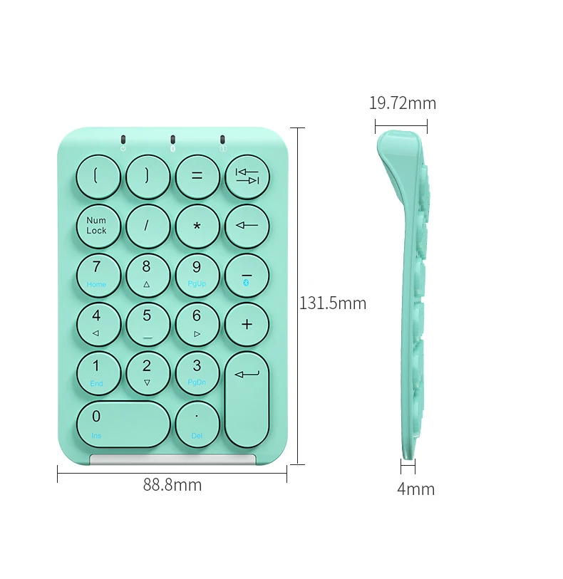 Slim Mini Number Pad Portable, 22 Keys Bluetooth Wireless USB Numeric Keypad Keyboard for Laptop Office pc world keyboards