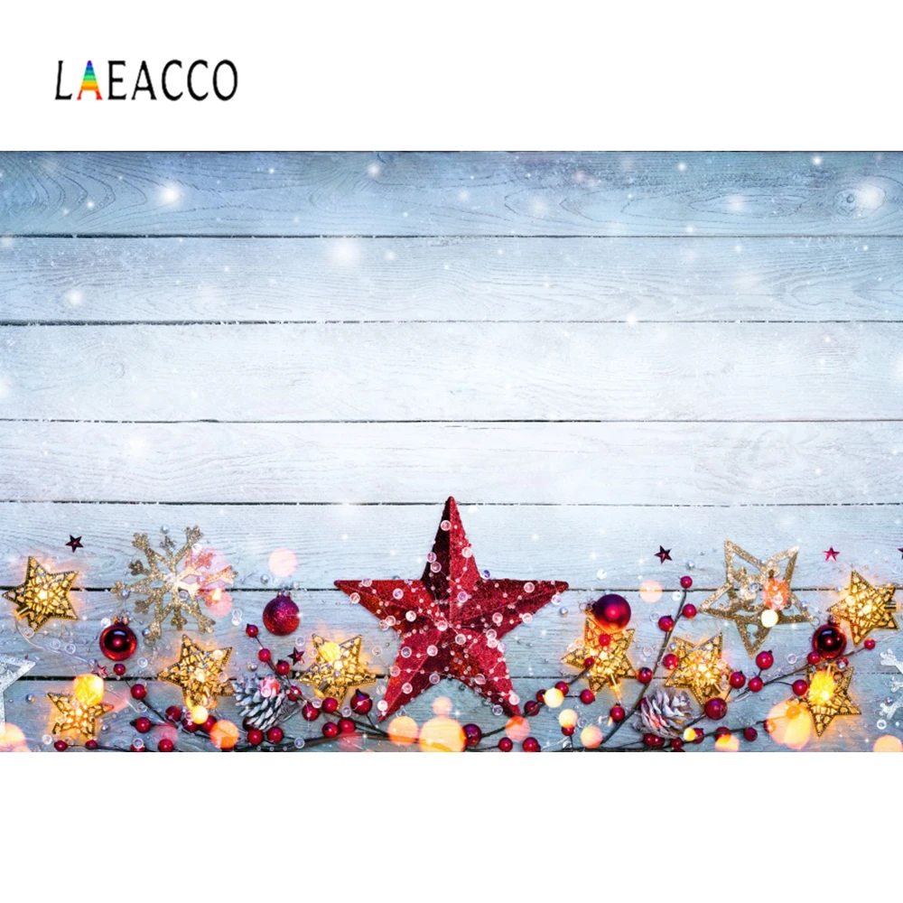 

Laeacco Snowflake Star Wooden Floor Photography Backdrops Christmas Party Photographic Background For Photo Studio