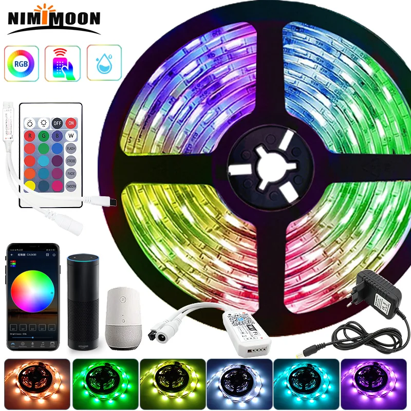 Светодиодные ленты светильник RGB 5050 2835 гибкая лента Fita LED 5 м 10 15 диод DC 12V + пульт