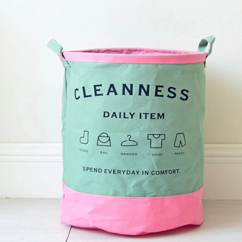 green Basket dirty clothes organizer collapsible English home laundry hamper sorter laundry two-color stitching basket storage - Цвет: green