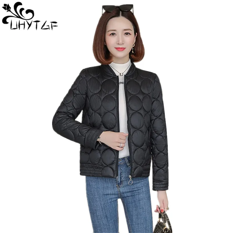 

UHYTGF New Basic Winter jackets Female Parka Coats M-3XLPlus size Short Korean Coats Women Winter Down Jacket Women Outwear X578