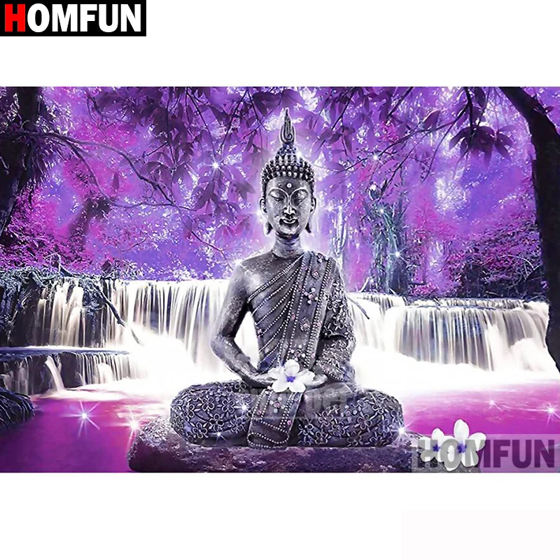 HOMFUN Diy 5d Diamond Painting "Religious buddha" Cross Stitch Square Round Diamond Embroidery Handwork Rhinestone Art A30013 diamond painting diamond painting accessories